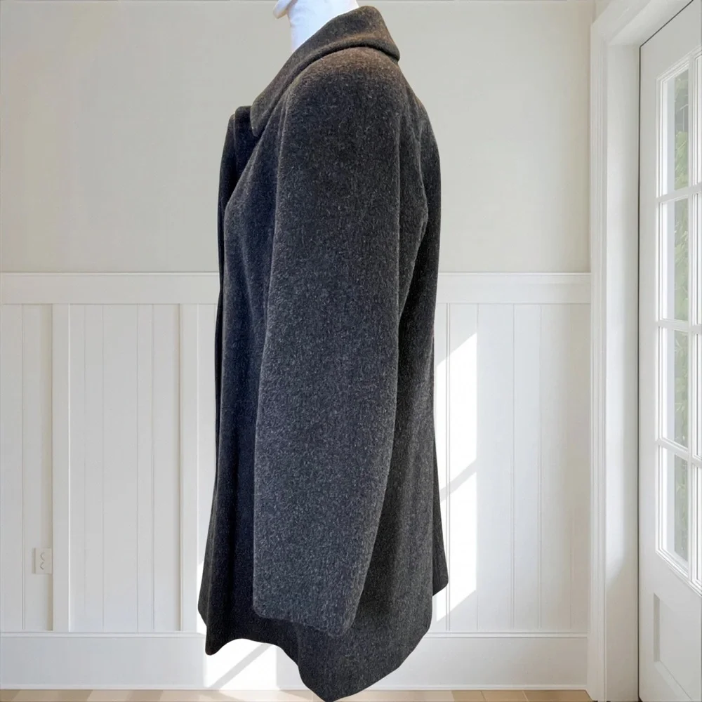 Vtg FORECASTER OF BOSTON Women's L/XL Wool Mohair Coat Dark Gray Union USA - Picture 6 of 13